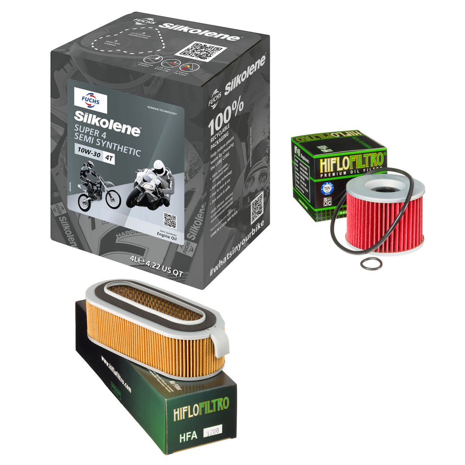 Silkolene Super 4 10w30 4L Oil & HF401 & HFA1706 Oil Filter Kit