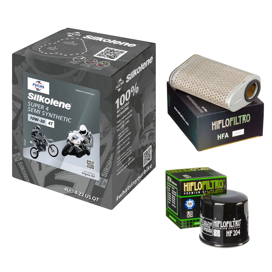 Silkolene Super 4 10w30 4L Oil & HF204 & HFA1929 Oil Filter Kit