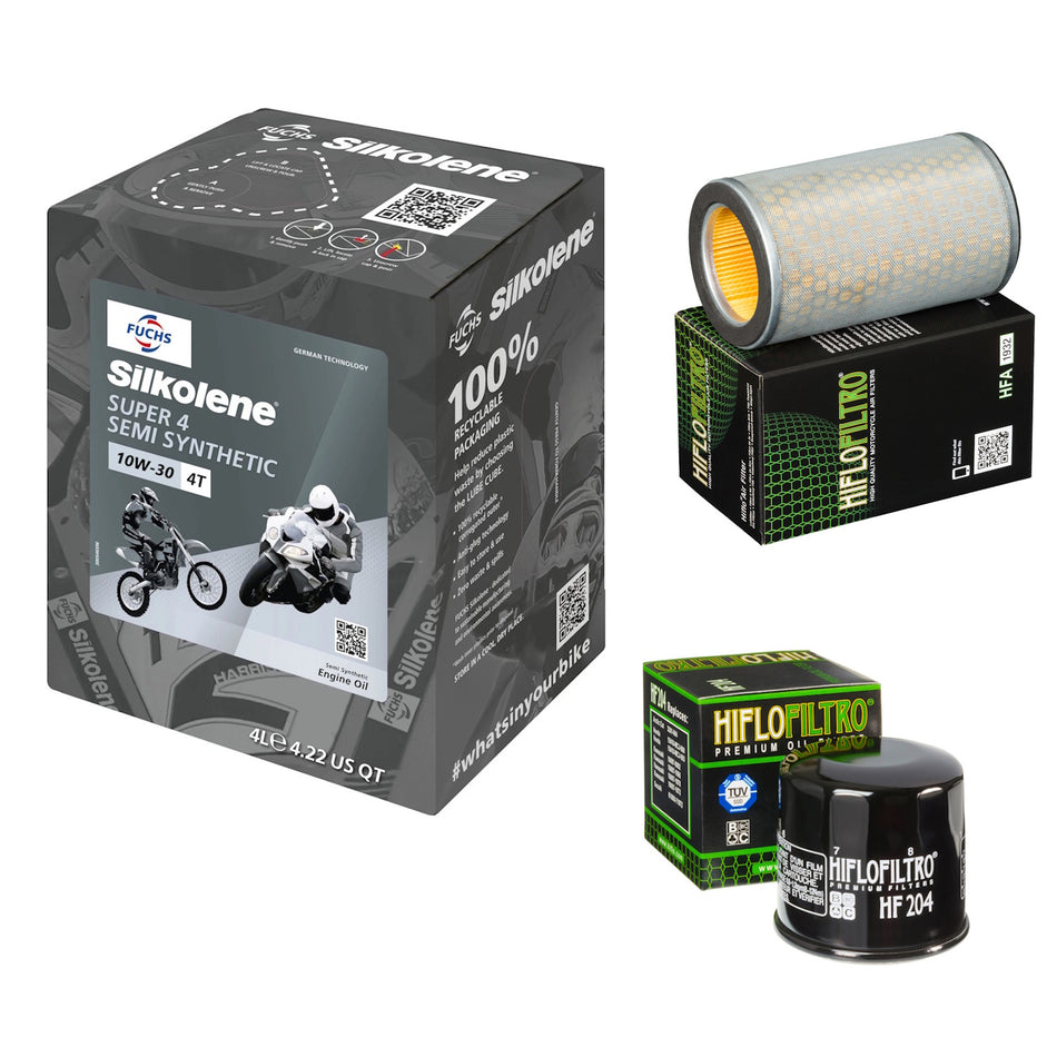 Silkolene Super 4 10w30 4L Oil & HF204 & HFA1932 Oil Filter Kit