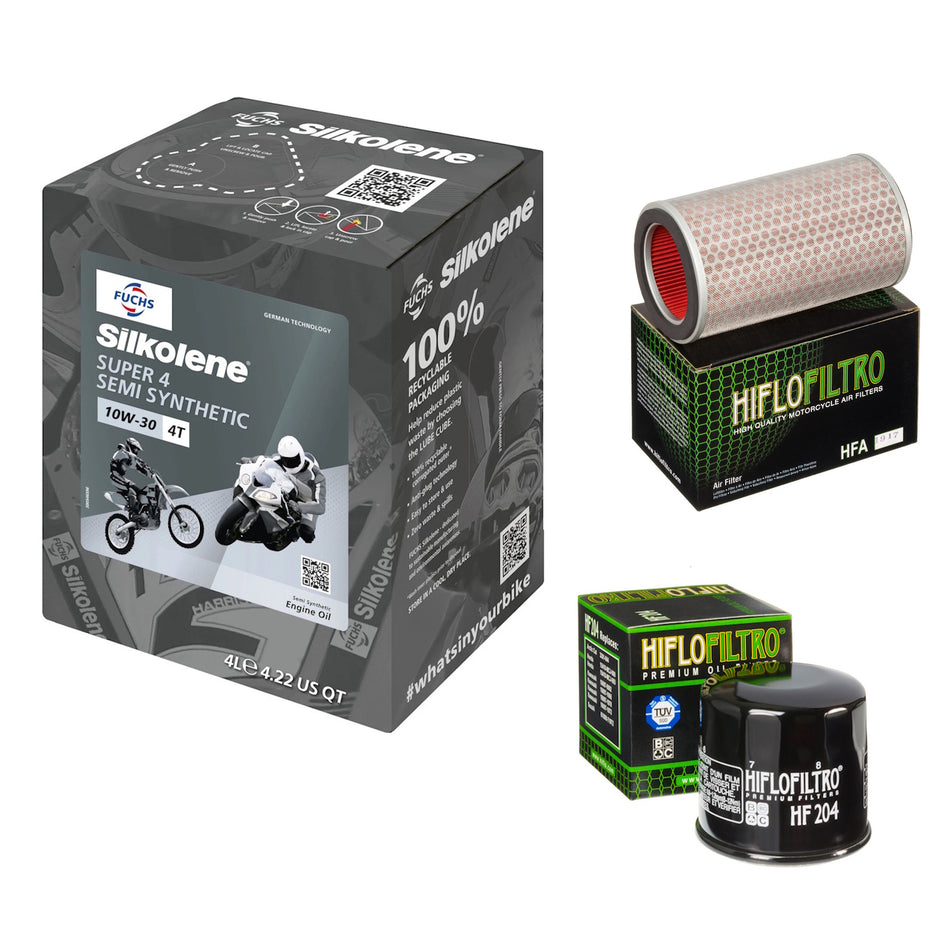Silkolene Super 4 10w30 4L Oil & HF204 & HFA1917 Oil Filter Kit