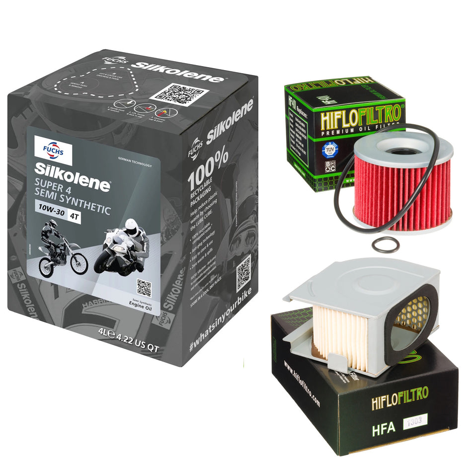 Silkolene Super 4 10w30 4L Oil & HF401 & HFA1303 Oil Filter Kit