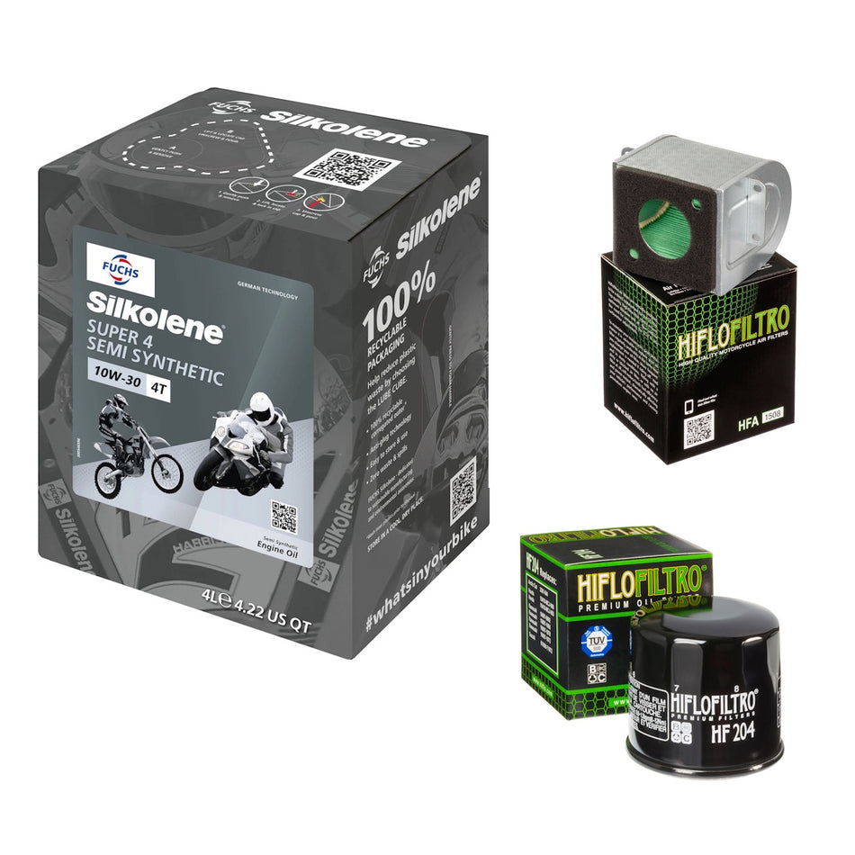 Silkolene Super 4 10w30 4L Oil & HF204 & HFA1508 Oil Filter Kit