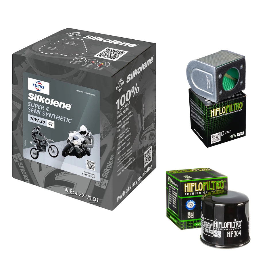 Silkolene Super 4 10w30 4L Oil & HF204 & HFA1509 Oil Filter Kit