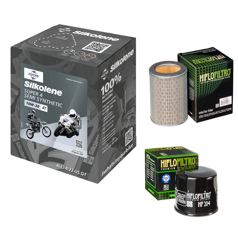 Silkolene Super 4 10w30 4L Oil & HF204 & HFA1602 Oil Filter Kit
