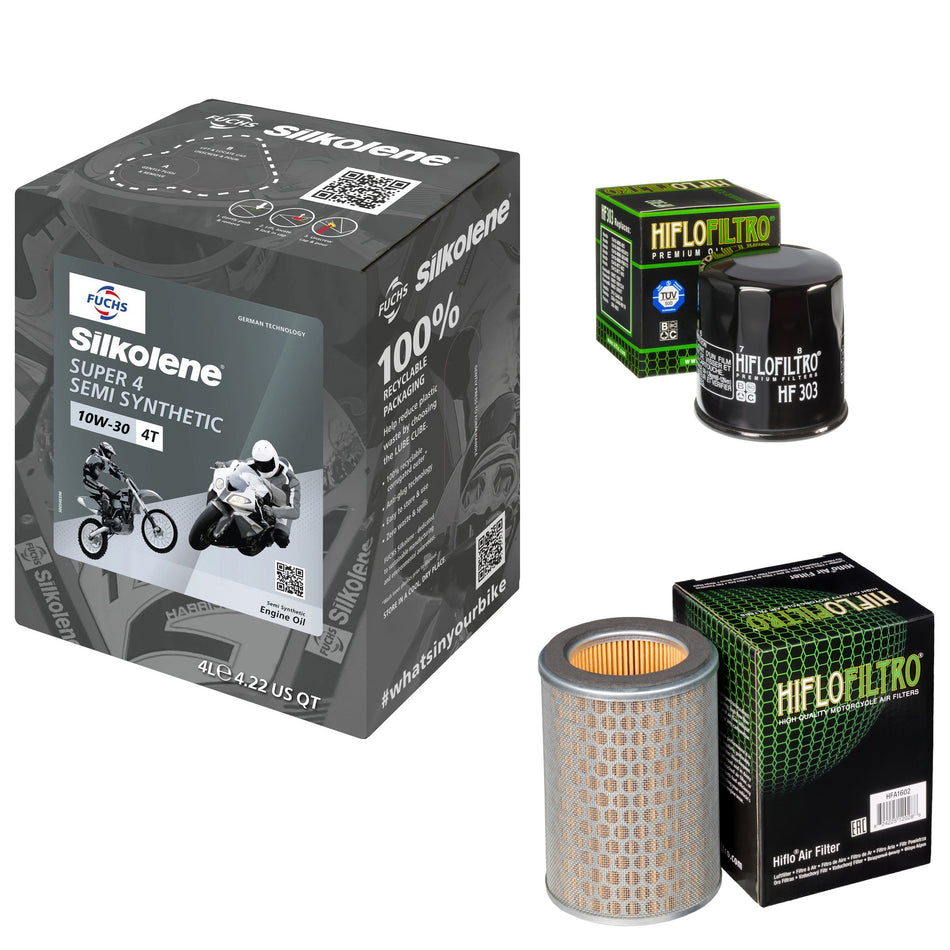 Silkolene Super 4 10w30 4L Oil & HF303 & HFA1602 Oil Filter Kit