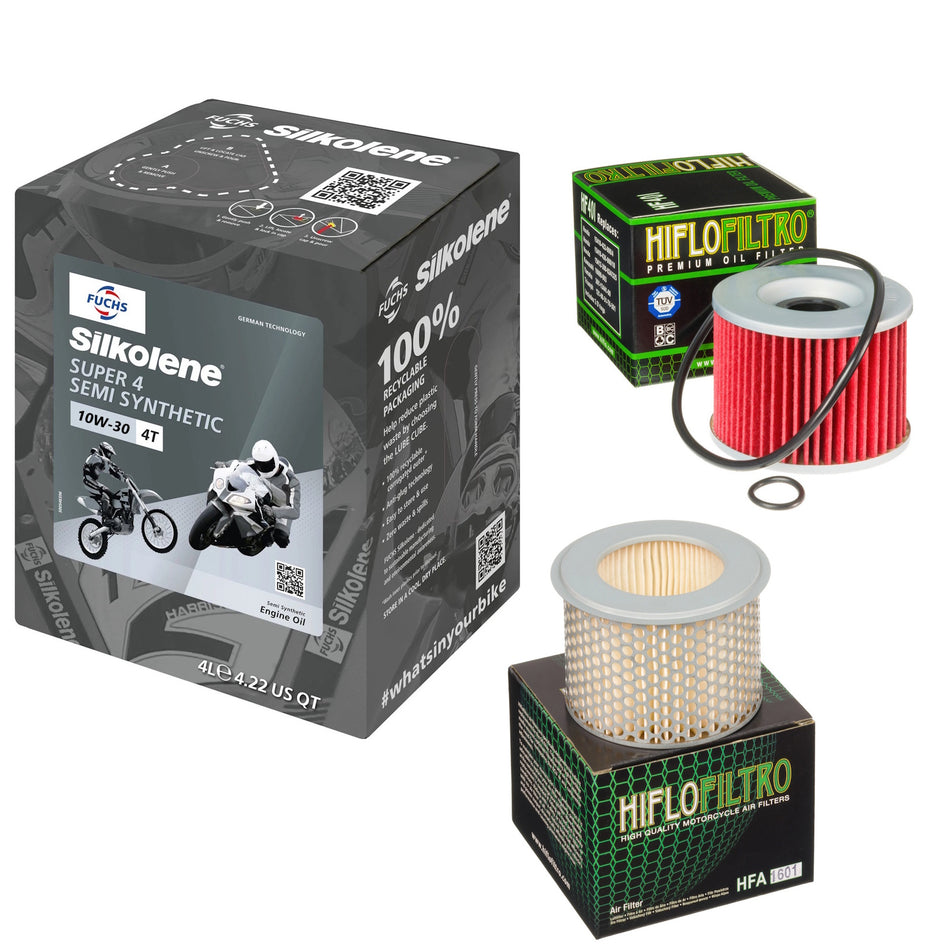 Silkolene Super 4 10w30 4L Oil & HF401 & HFA1601 Oil Filter Kit