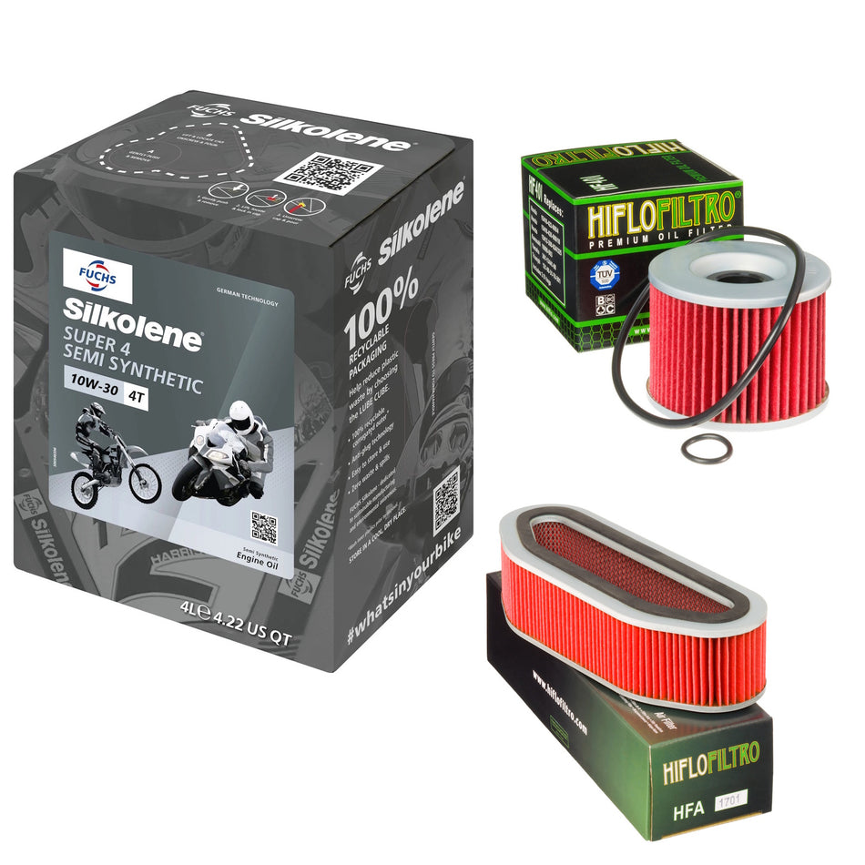 Silkolene Super 4 10w30 4L Oil & HF401 & HFA1701 Oil Filter Kit