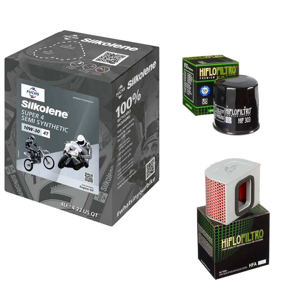 Silkolene Super 4 10w30 4L Oil & HF303 & HFA1703 Oil Filter Kit
