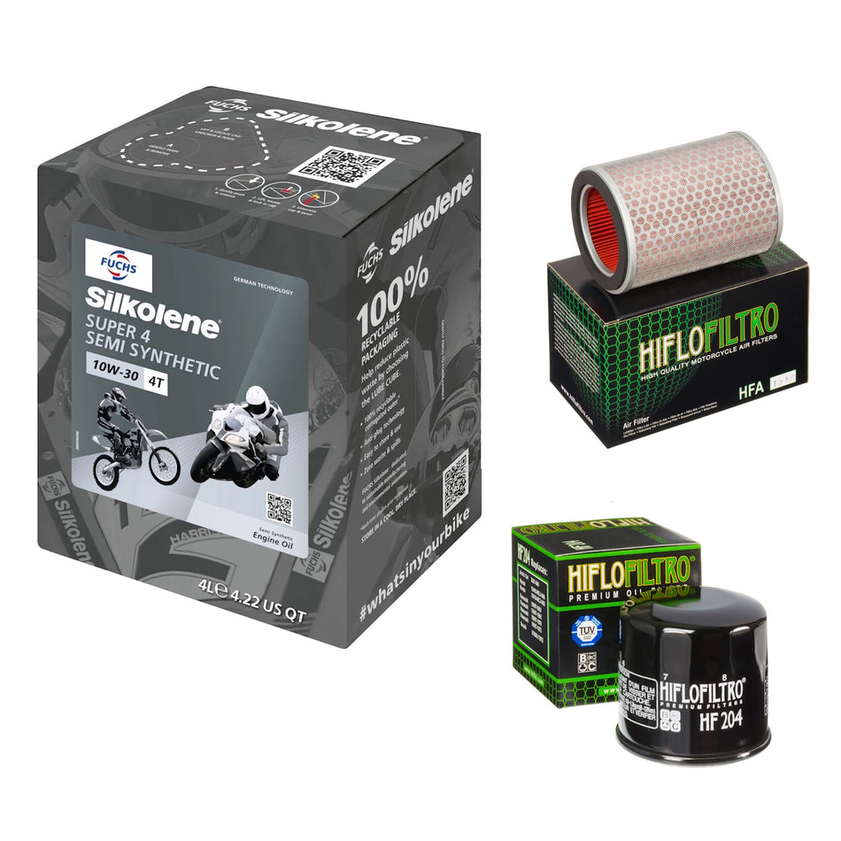 Silkolene Super 4 10w30 4L Oil & HF204 & HFA1916 Oil Filter Kit