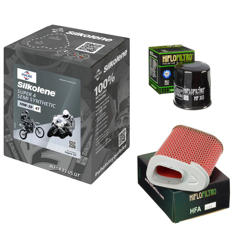 Silkolene Super 4 10w30 4L Oil & HF303 & HFA1903 Oil Filter Kit