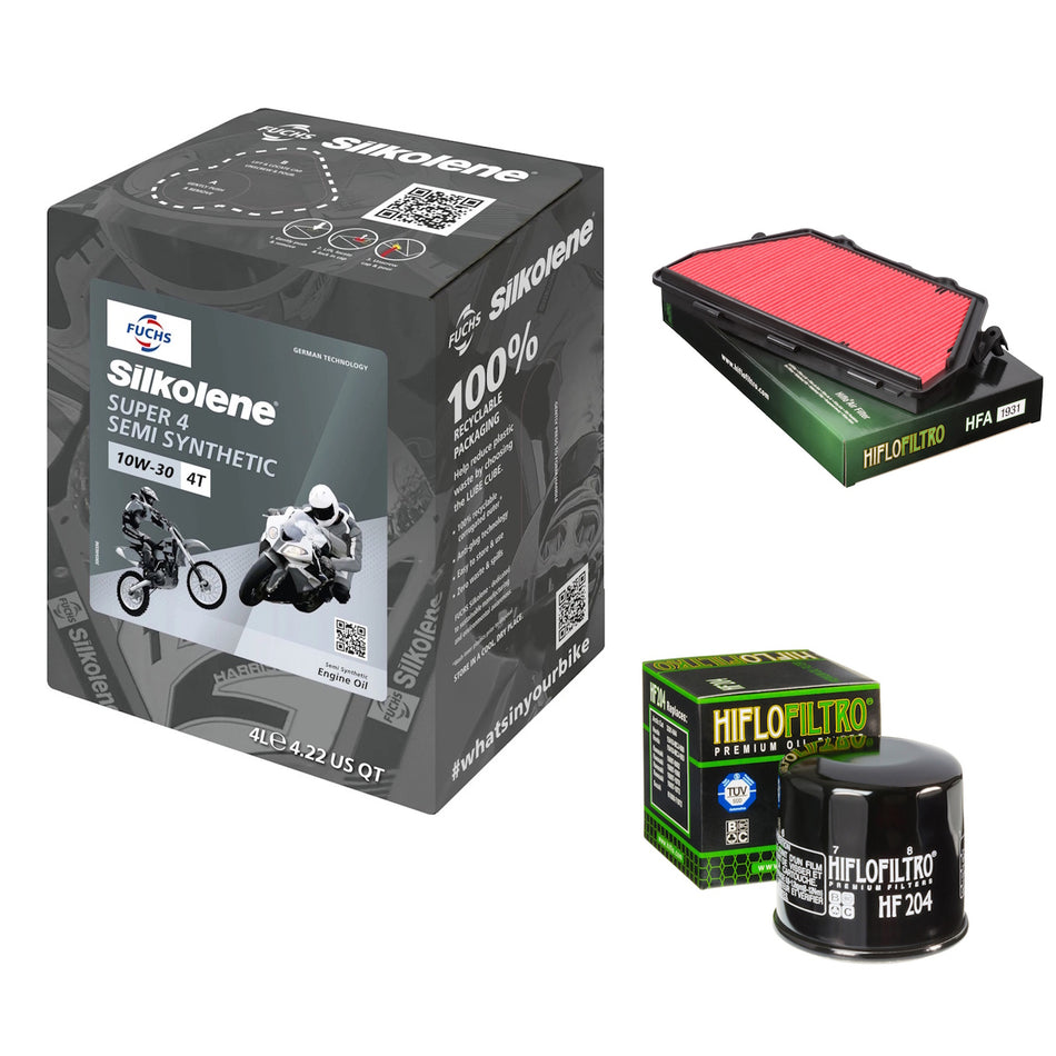 Silkolene Super 4 10w30 4L Oil & HF204 & HFA1931 Oil Filter Kit