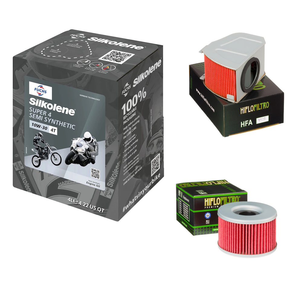 Silkolene Super 4 10w30 4L Oil & HF111 & HFA1506 Oil Filter Kit