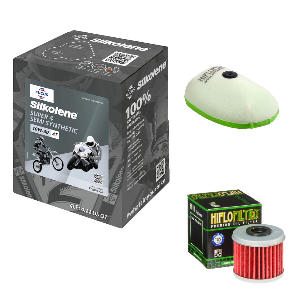 Silkolene Super 4 10w30 4L Oil & HF116 & HFF1026 Oil Filter Kit
