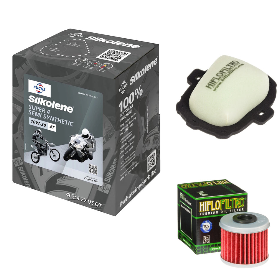 Silkolene Super 4 10w30 4L Oil & HF116 & HFF1031 Oil Filter Kit