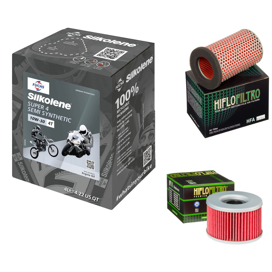 Silkolene Super 4 10w30 4L Oil & HF111 & HFA1613 Oil Filter Kit