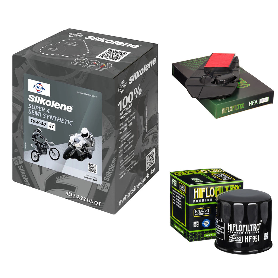 Silkolene Super 4 10w30 4L Oil & HF951 & HFA1507 Oil Filter Kit