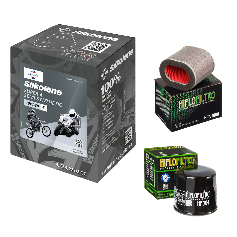 Silkolene Super 4 10w30 4L Oil & HF204 & HFA1713 Oil Filter Kit