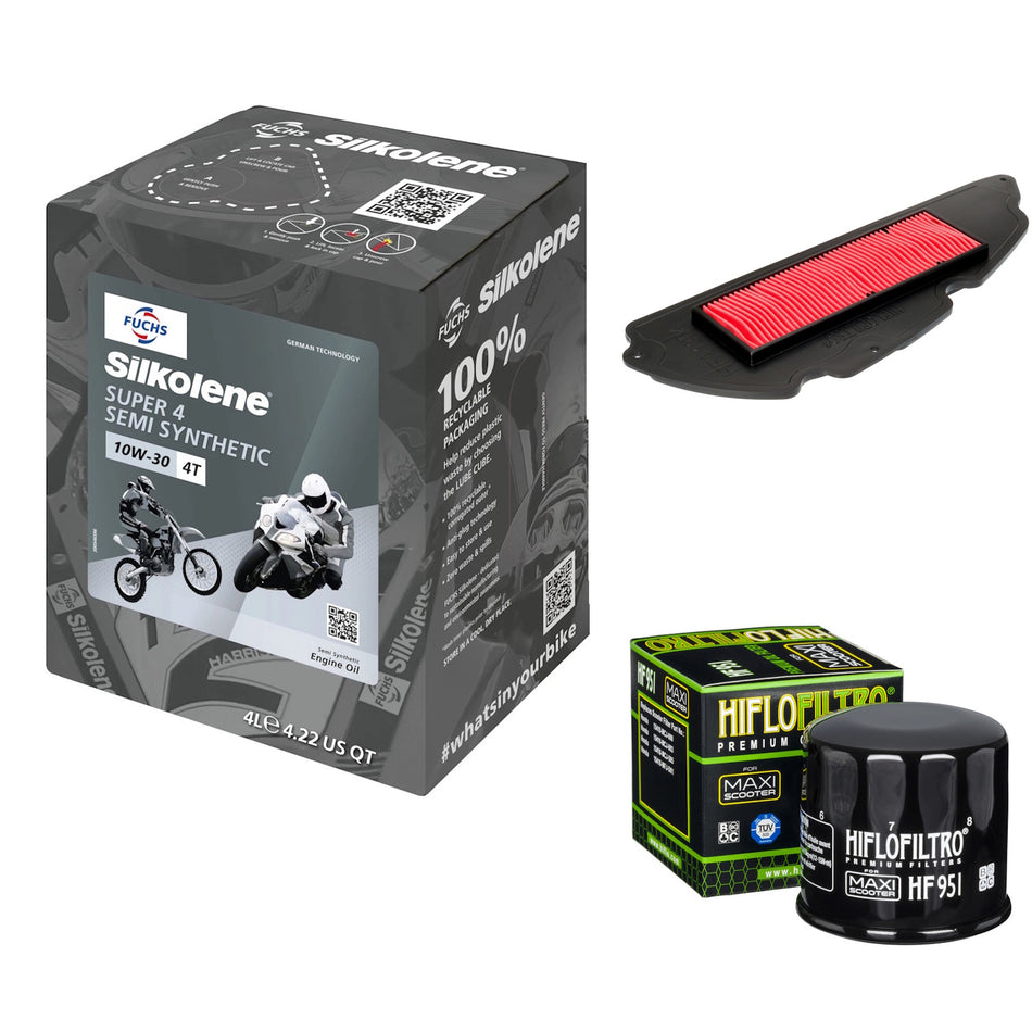 Silkolene Super 4 10w30 4L Oil & HF951 & HFA1304 Oil Filter Kit