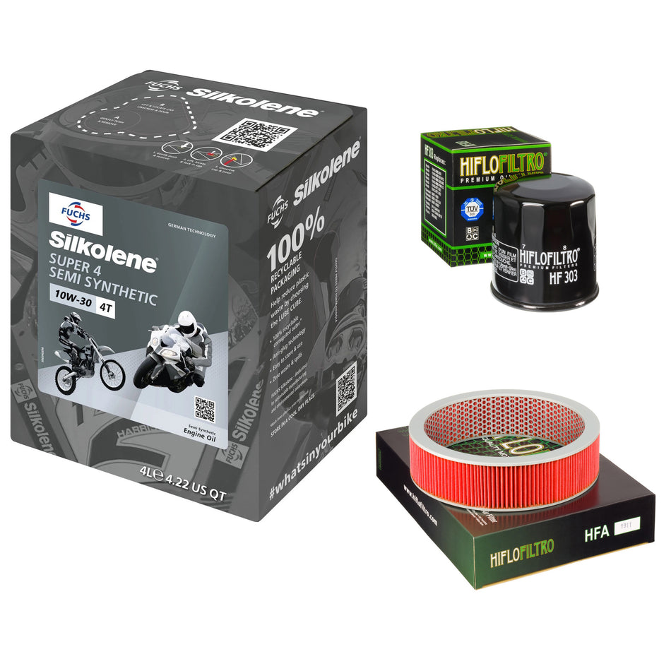 Silkolene Super 4 10w30 4L Oil & HF303 & HFA1911 Oil Filter Kit