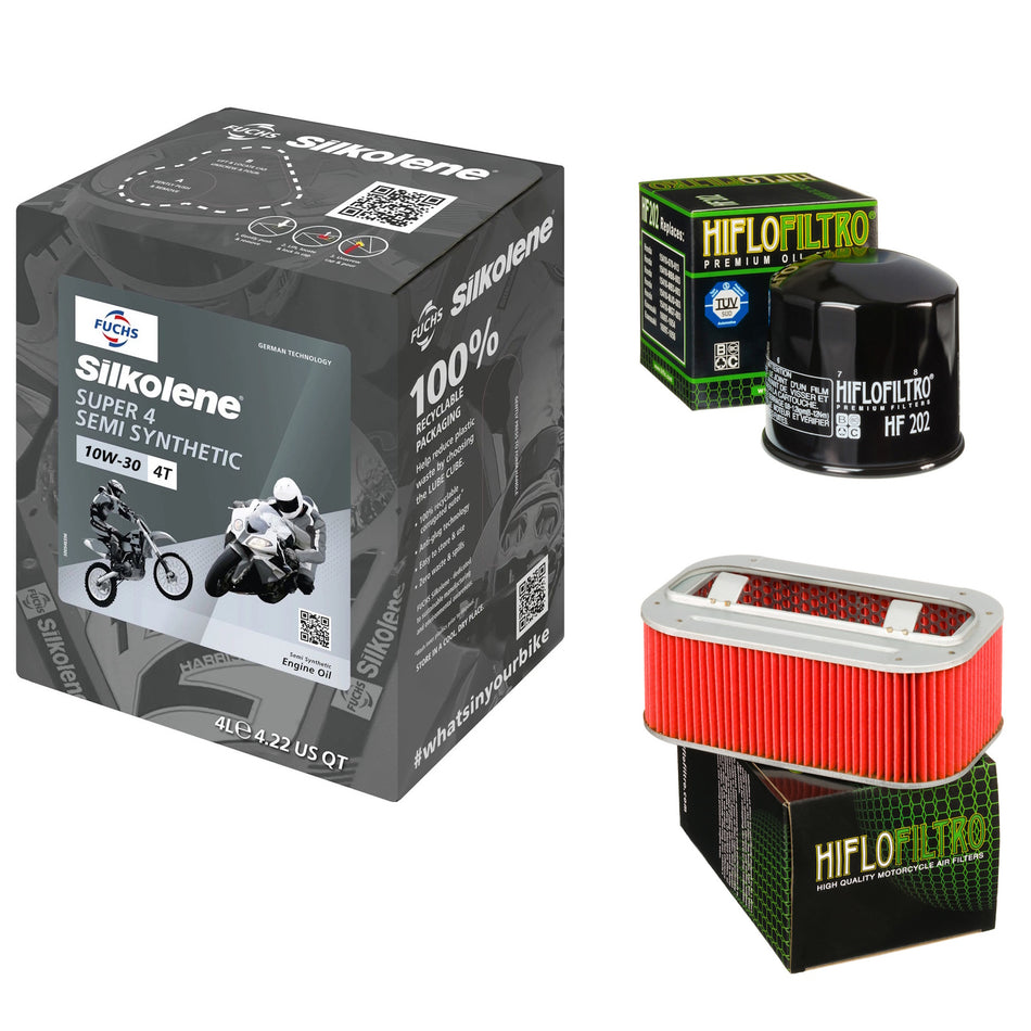 Silkolene Super 4 10w30 4L Oil & HF202 & HFA1907 Oil Filter Kit