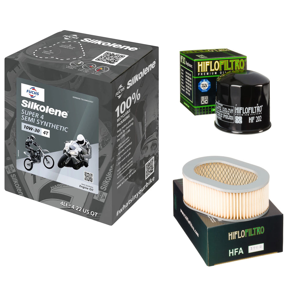 Silkolene Super 4 10w30 4L Oil & HF202 & HFA1702 Oil Filter Kit