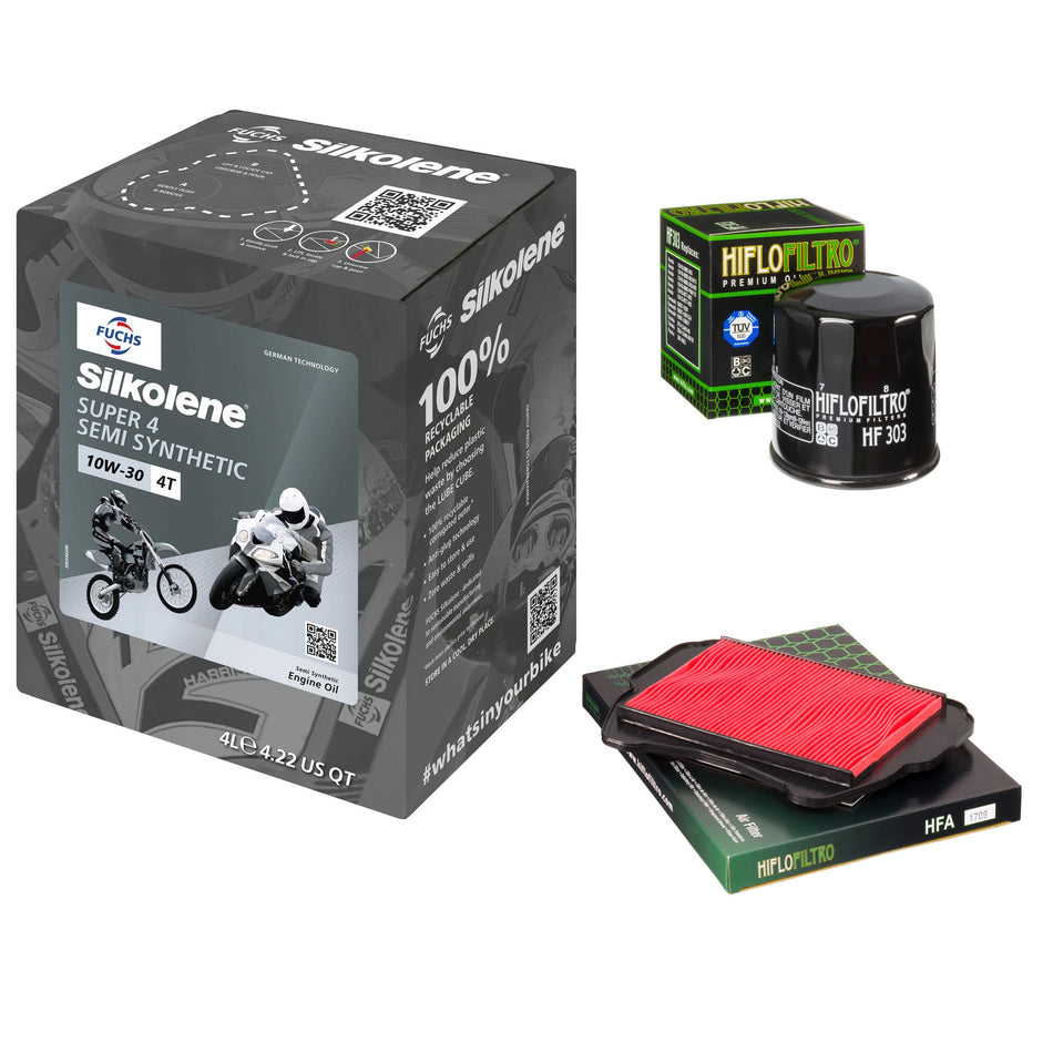 Silkolene Super 4 10w30 4L Oil & HF303 & HFA1709 Oil Filter Kit