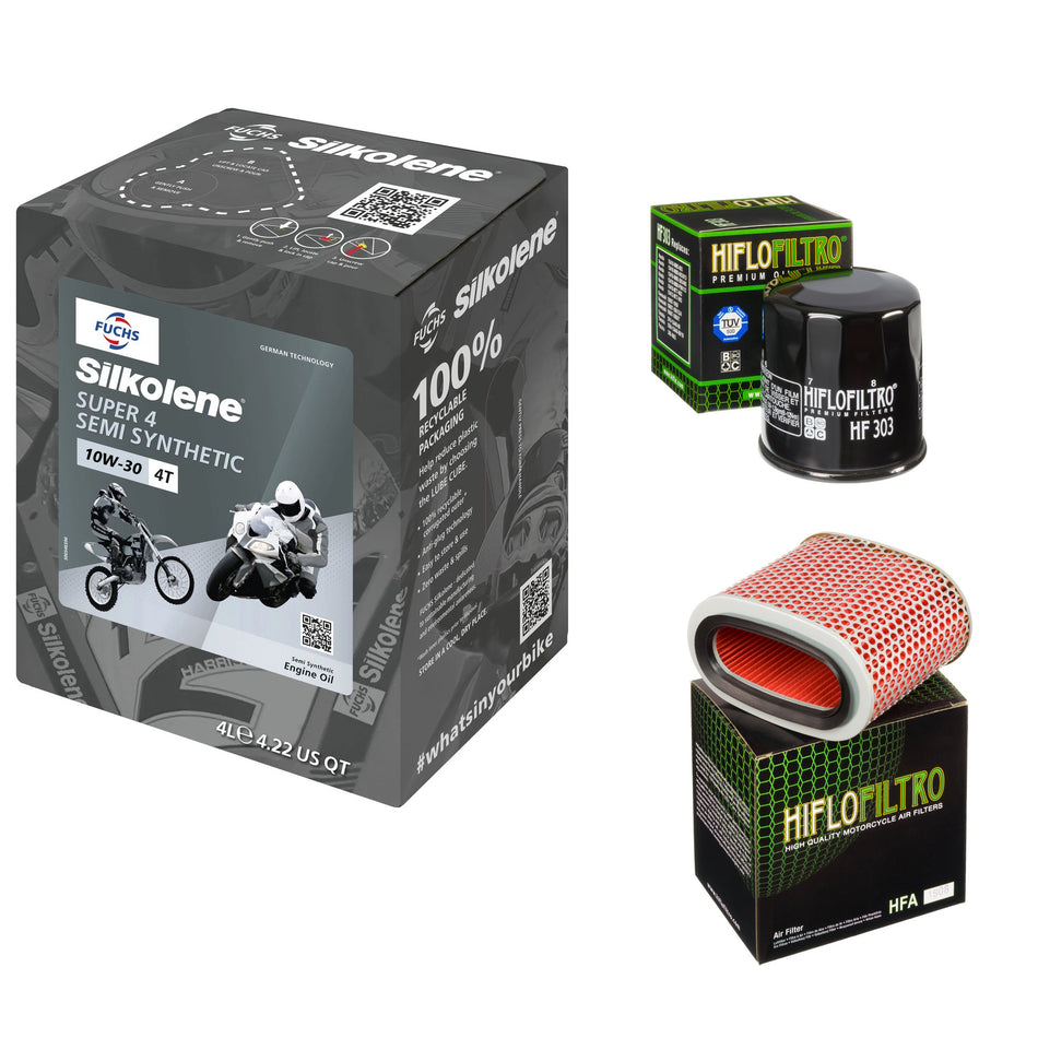 Silkolene Super 4 10w30 4L Oil & HF303 & HFA1908 Oil Filter Kit