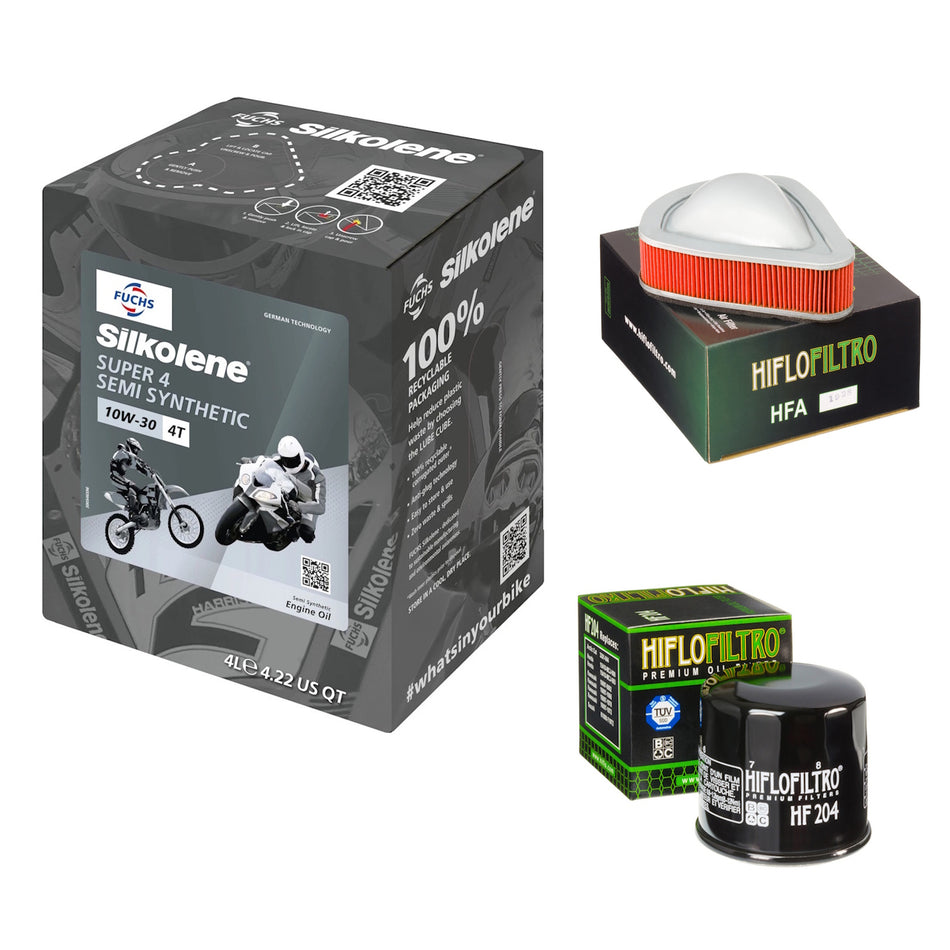 Silkolene Super 4 10w30 4L Oil & HF204 & HFA1928 Oil Filter Kit