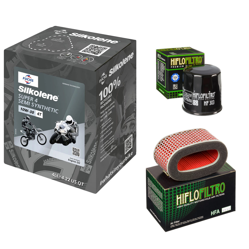 Silkolene Super 4 10w30 4L Oil & HF303 & HFA1710 Oil Filter Kit