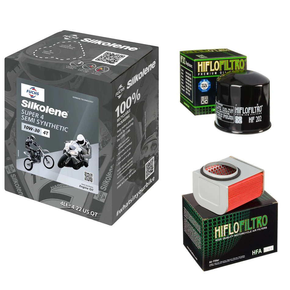 Silkolene Super 4 10w30 4L Oil & HF202 & HFA1711 Oil Filter Kit