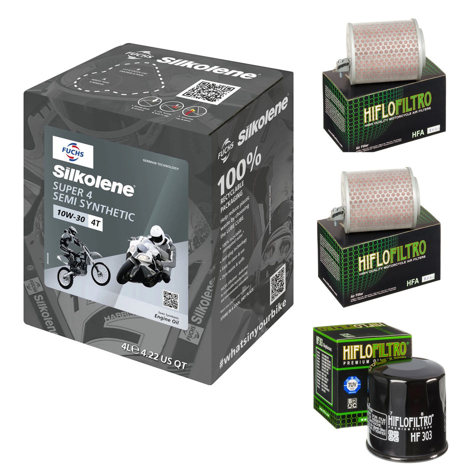 Silkolene Super 4 10w30 4L Oil & HF303 & HFA1920 & HFA1920 Oil Filter Kit