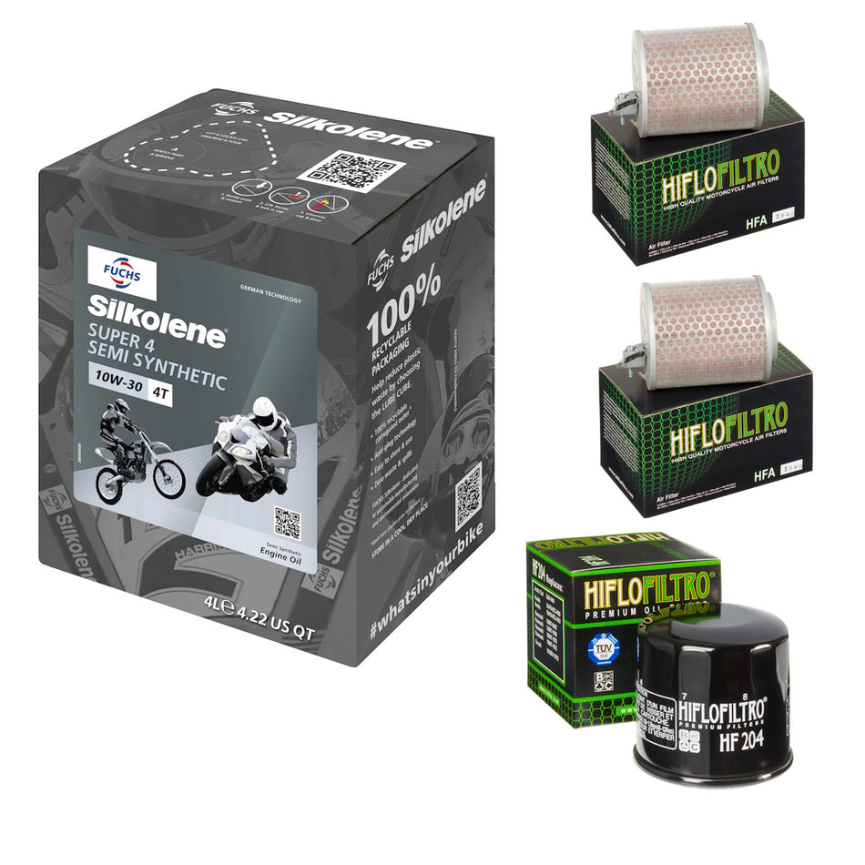 Silkolene Super 4 10w30 4L Oil & HF204 & HFA1920 & HFA1920 Oil Filter Kit
