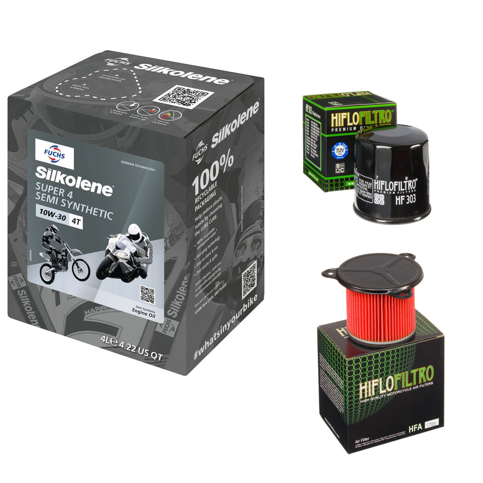 Silkolene Super 4 10w30 4L Oil & HF303 & HFA1705 Oil Filter Kit