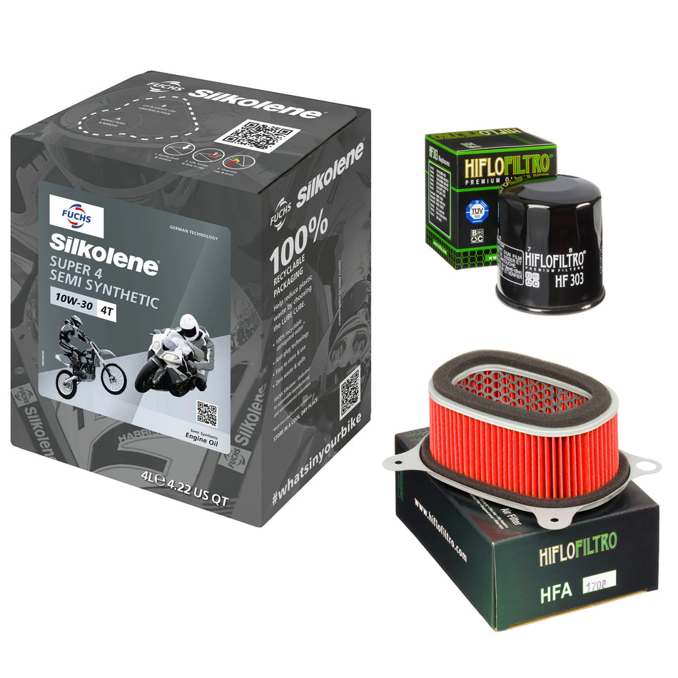 Silkolene Super 4 10w30 4L Oil & HF303 & HFA1708 Oil Filter Kit