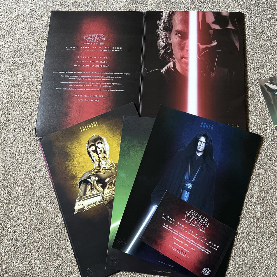 Star Wars Revenge Of the Sith Light Side Dark Side Lithographic Art Prints