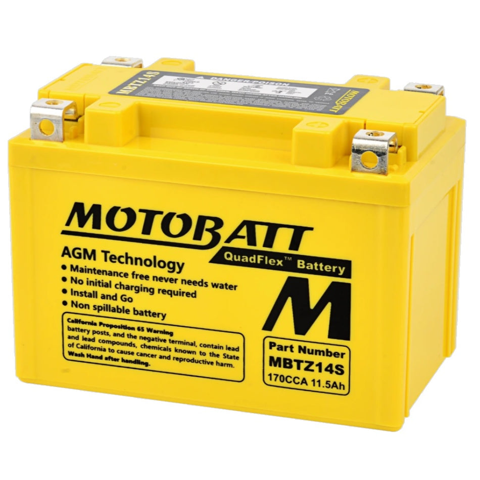 Motobatt Battery MBTZ14S 12v 12.2Ah (20Hr) CCA:170A YTZ14S L:151mm x H:110mm x W:87mm