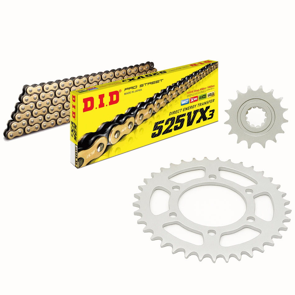 DID VX3 525x108 Gold Chain with JTF1515.15 & JTR498.40 Sprocket Kit