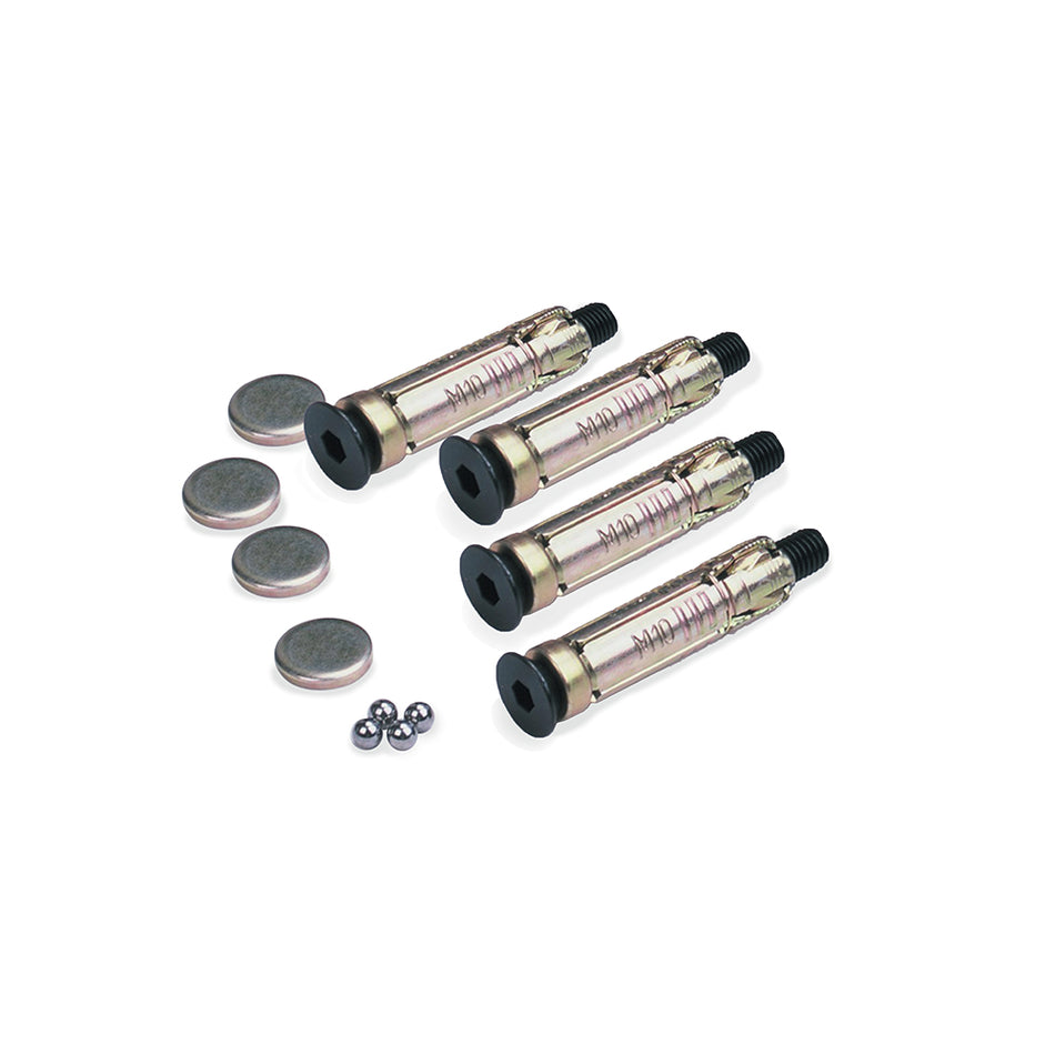 Oxford Pack of 4 Ground Plugs Bolts 6mm Ball Bearings & Caps for Gr