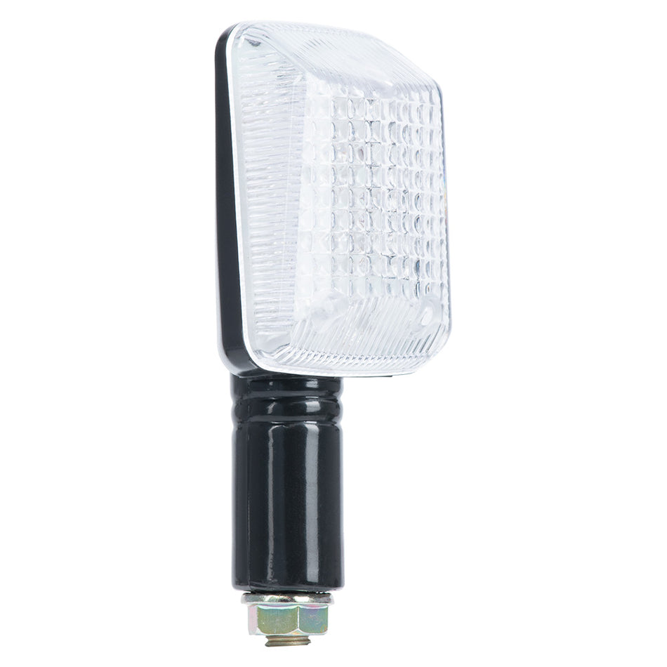 Oxford Rectangle Indicator Blk Short Stem Clear Lens