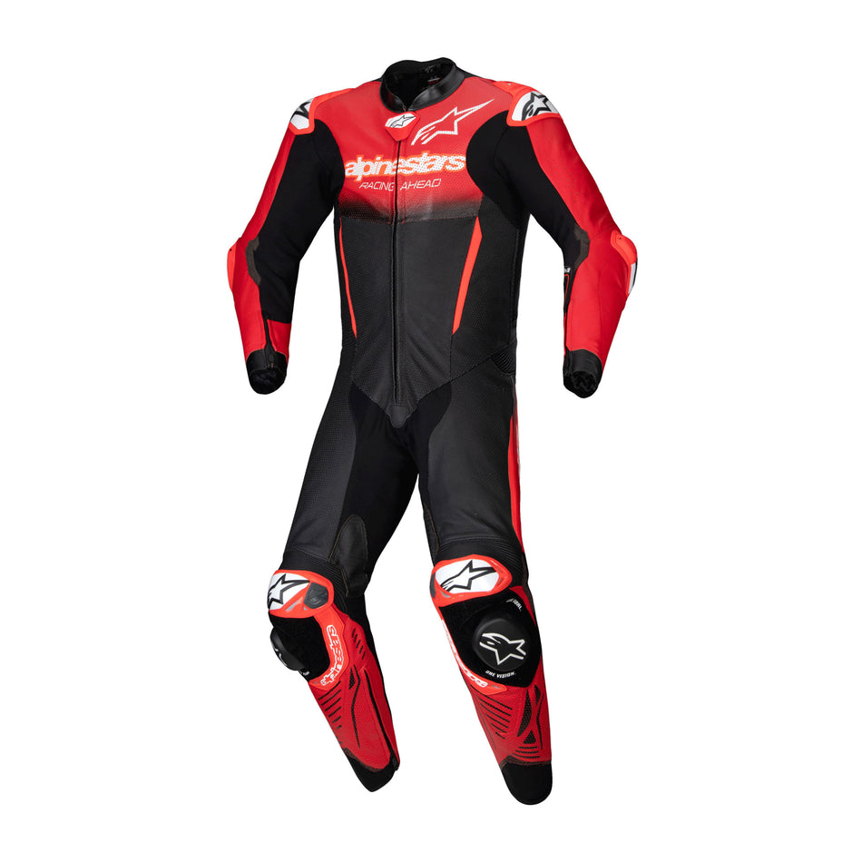 Alpine GP-R7 1 Pc Leather Suit Black Mid Red 56