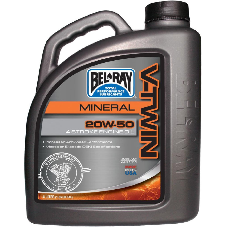 BEL-RAY V-TWIN 20W-50 4L (MINERAL) - OIL 4T API/SM-JASO MA2