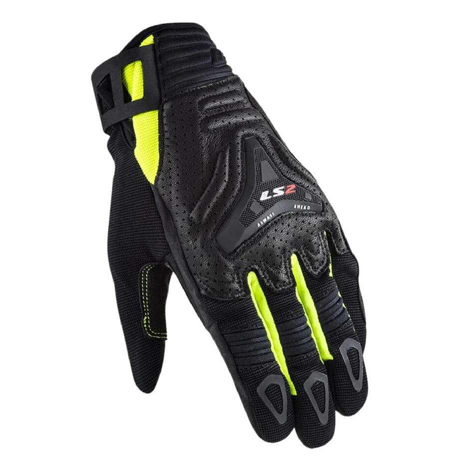 LS2 All Terrain Gloves Black Hi Viz Yellow