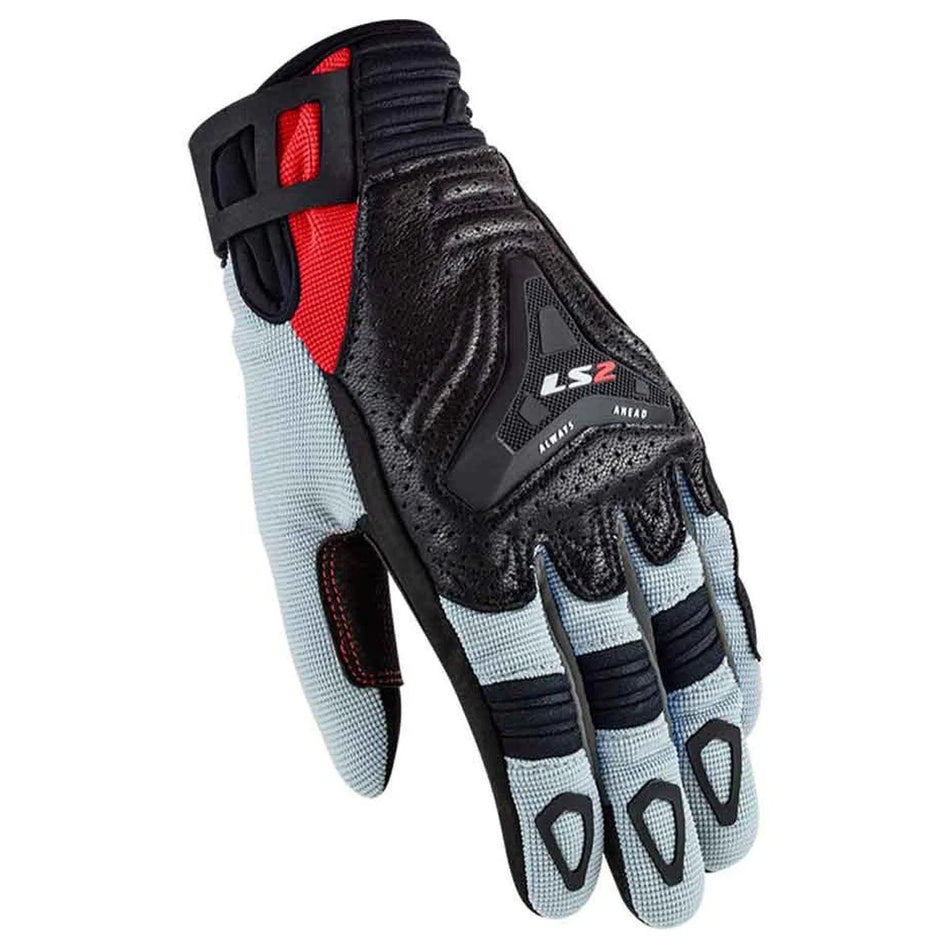 LS2 All Terrain Ladies Gloves Black Grey Red