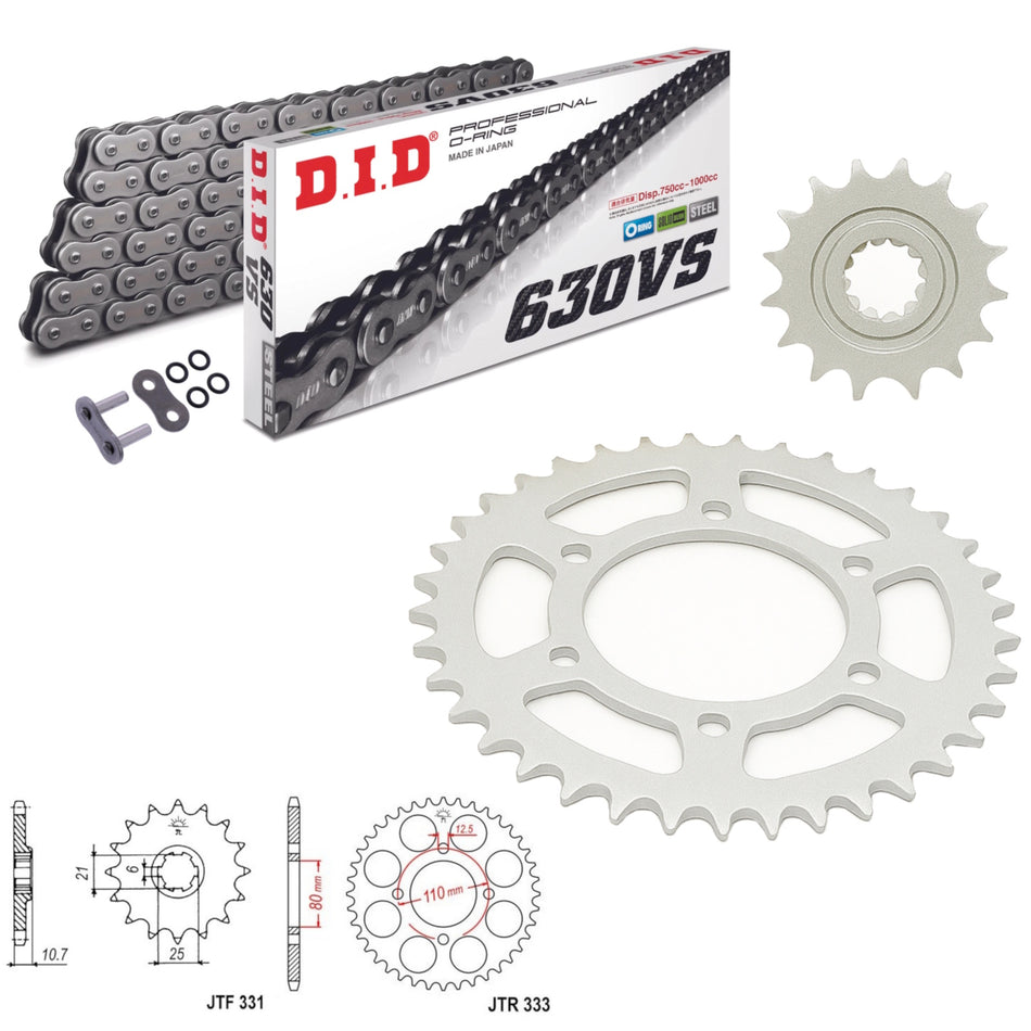 DID 630Vx088 Chain with JTF331.15 & JTR333.43 Sprocket Kit