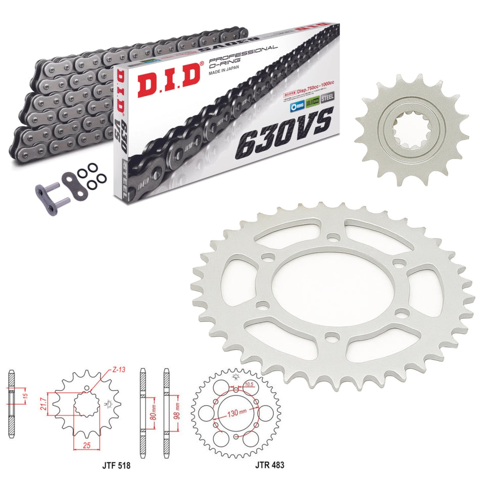 DID 630Vx092 Chain with JTF518.15 & JTR483.35 Sprocket Kit