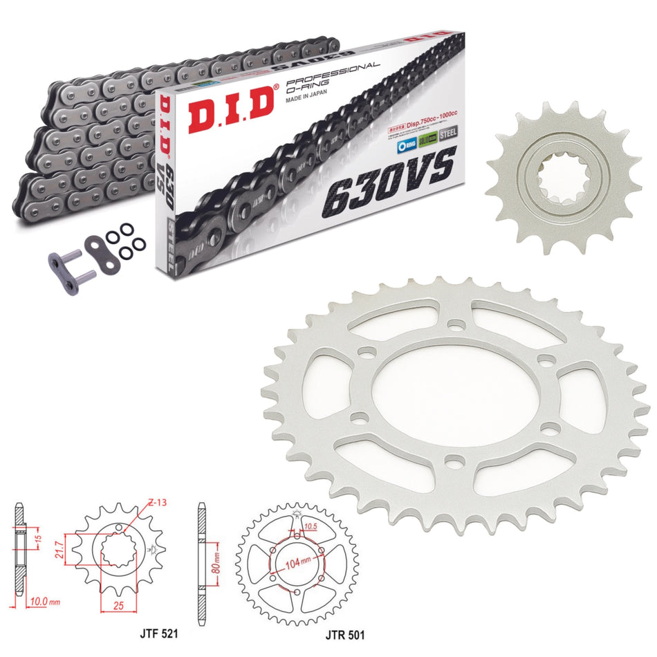 DID 630Vx092 Chain with JTF521.15 & JTR501.33 Sprocket Kit
