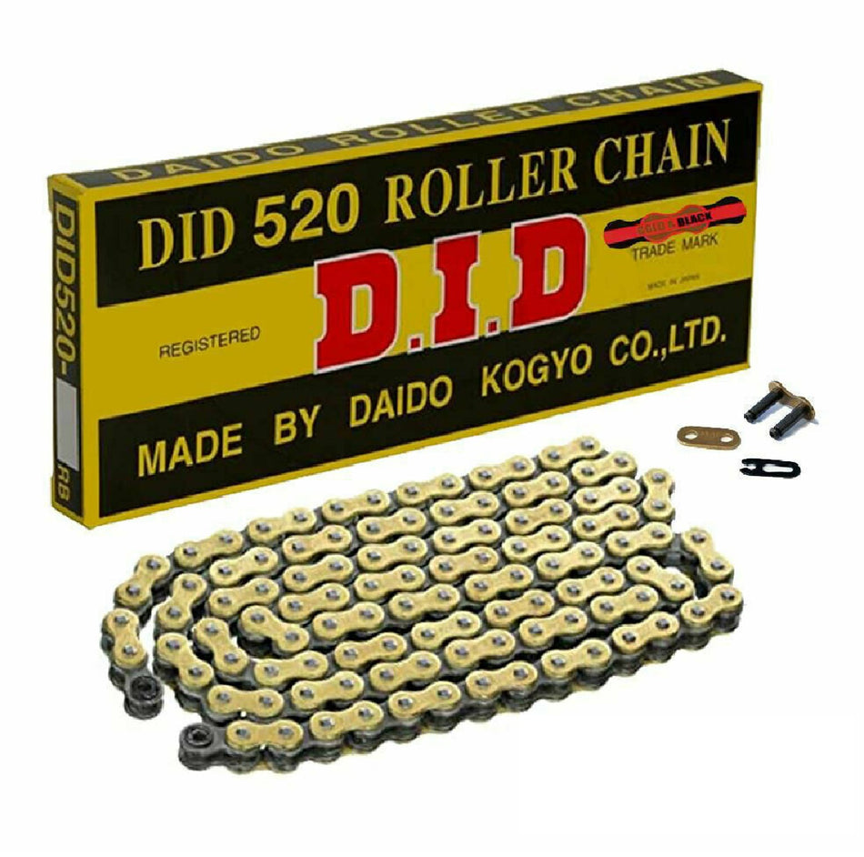 DID 520 G&B x 114 (RJ) Gold & Black Chain