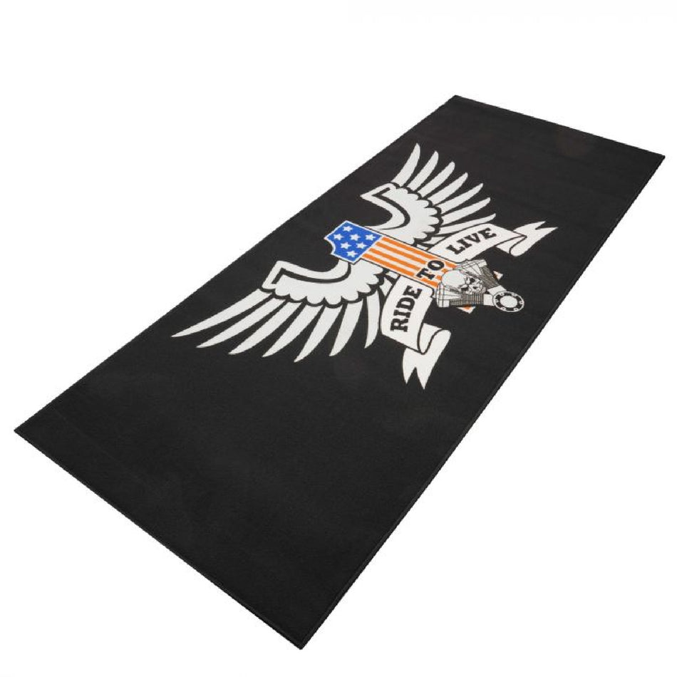 BikeTek Custom Garage Mat American Eagle Ride To Live 250 x 100cm