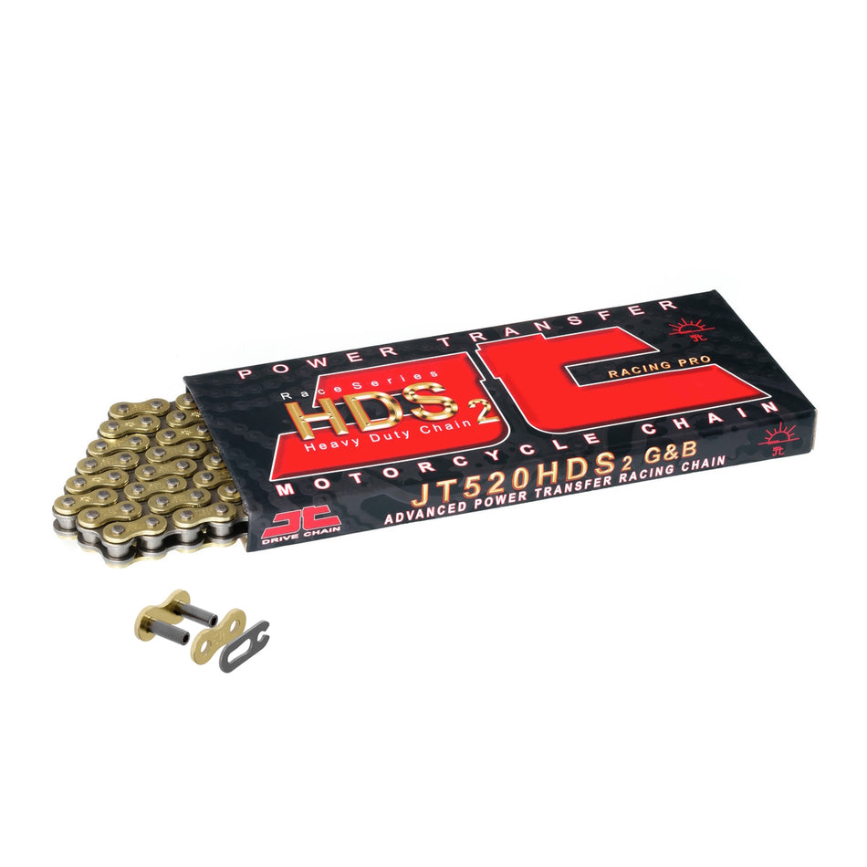 JT 520 HDS2 G&B x 118 Gold & Black Super Heavy Duty Chain