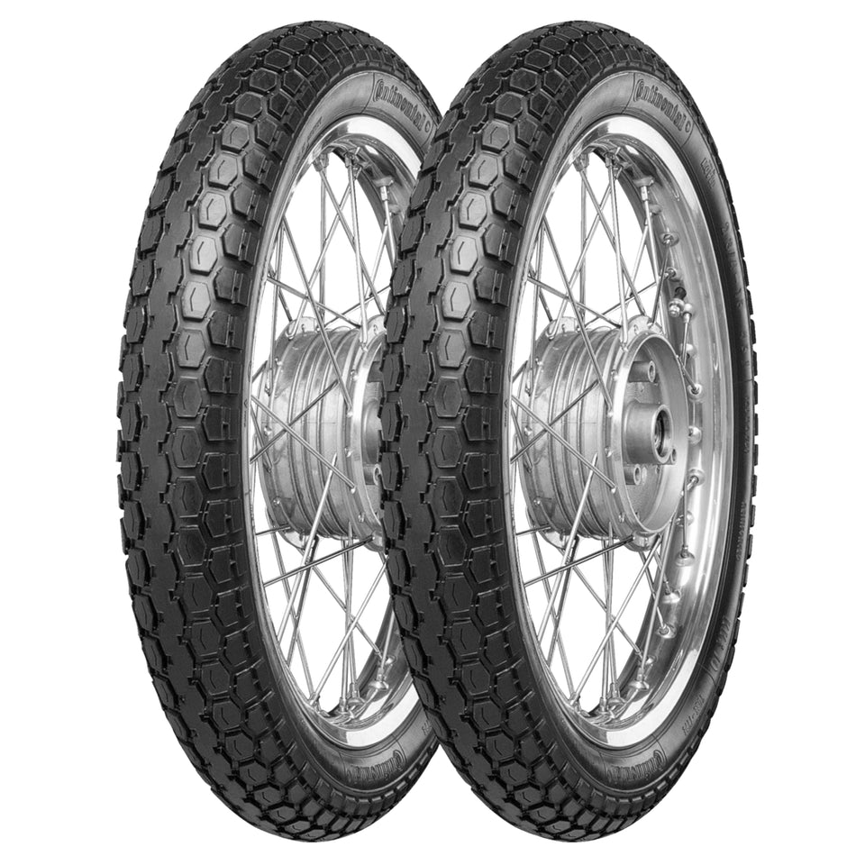 Continental KKS 10 2 1/2 -16 42B TT & 2 3/4 -16 46J TT Tyre Pairs